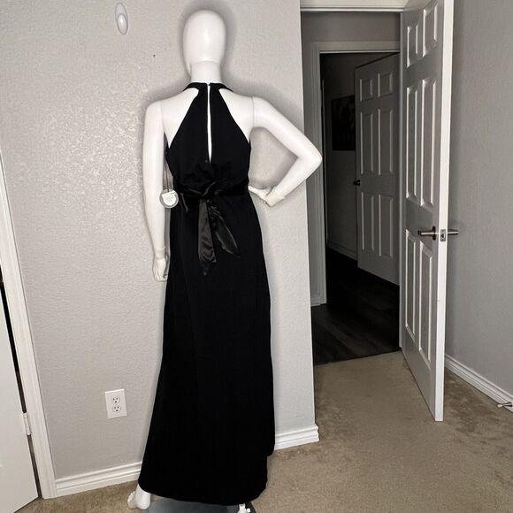 NEW Eva Franco Size 8 Halter Empire Maxi Gown Keyhole Back Goth Vamp - Picture 5 of 10